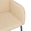 Dining Chairs 2 Pcs. Cream Fabric and Faux Leather