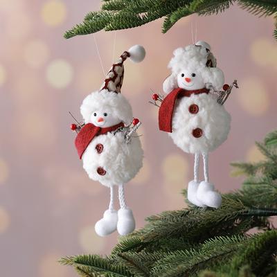 Christmas Angel Snowman Plush Doll Pendant Xmas Tree Hanging Ornaments Party Decor