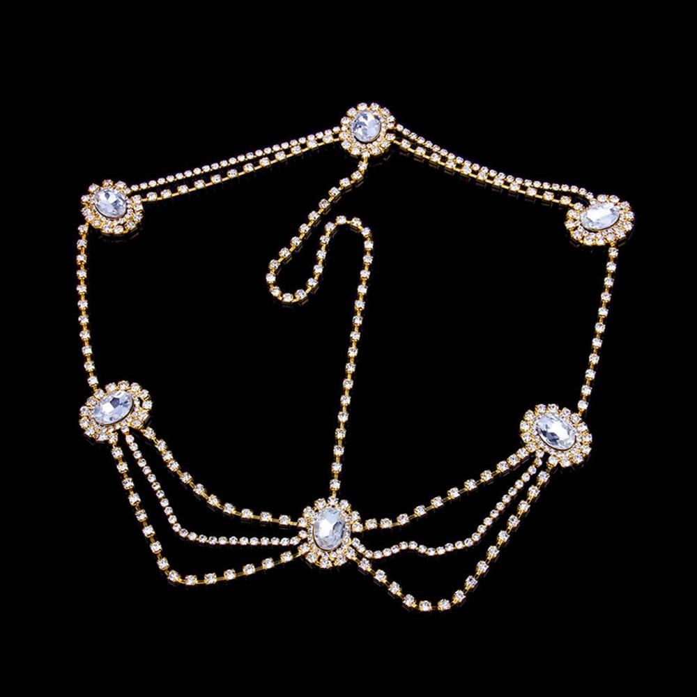 Rhinestone Crystal Vintage Headpiece Dainty Design Wedding Head Chain Wedding Ceremony