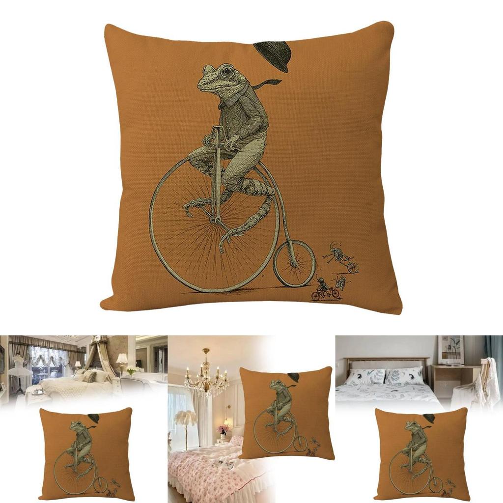 Animal Cartoon Zebra Linen Pillow Cover For Sofa Couch Decor 45x45cm