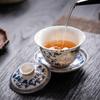 140ml Chinese Blue and White Porcelain Gaiwan Handmade Ceramic Tea Tureen Teacup Household Tea Bowl Travel Portable Teaware