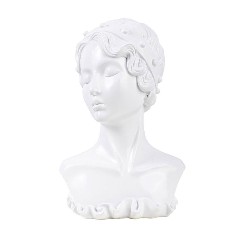 Элегантный манекен-бюст из смолы для демонстрации ювелирных изделий Подставка-держатель для презентации ожерелий, серег, подвесок для домашнего декора белый