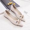 Fashion Black Women's Flat Shoes Low Heel Elegant Formal Ladies Footwear Pointed Toe White Luxury Brand Slip On Sale Wholesale Casual 39