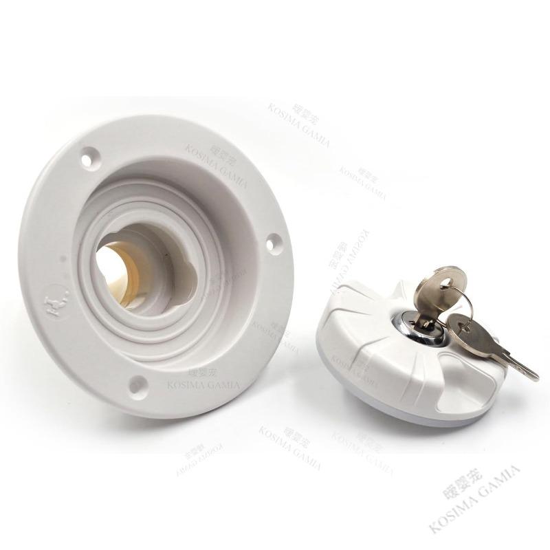 RV Camper Caravan Accessories Gravity Water Inlet With Lock Water Tank Filling Port White For Trailer Boat Leak-Proof Anti-Rust
