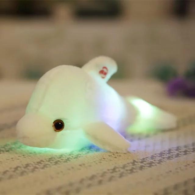 32Cm Colorful Glowing Dolphin Plush Toy Kawaii Luminous Plush Dolls Stuffed Doll With Led Light Cute Gift For Kids Girls