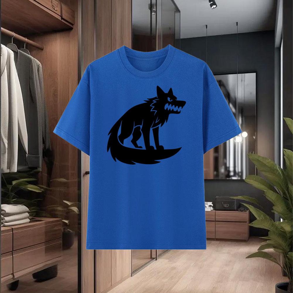 New 100% Premium Cotton T - Shirt with a Refined "Wolf King" Print   Superior Summer Loose- Fit  Breathability and Comfort
