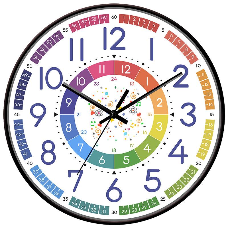 Japanese Radio Early Education Wall Clock Learning Clock Silent Clock Children's Room Bedroom Quartz Clock Home Cartoon Wall Hanging