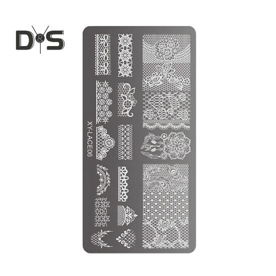Stamping Plates Set Bows Flowers Lace Design Manicures Decoration Metal Plate Transfer Sweet Series Template