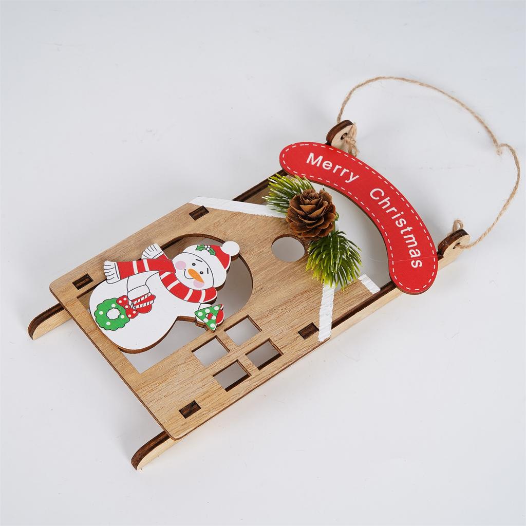 Christmas Hanging Wooden Ornaments Hollow Wood Openwork Pendant Wooden Rustic Christmas Tree Decorations For Holiday Decor