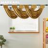 1PC NAPEARL Golden Luxurious Lace Trimmed Velvet Curtain Head for Small Window Decor 70x42cm