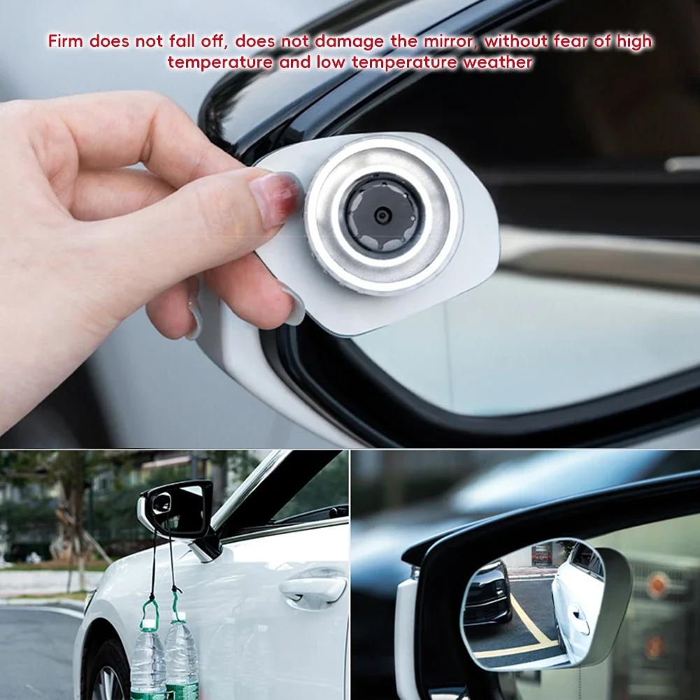 2Pcs Car Mirror HD Convex Mirror Blind Spot Auto Rearview Mirror 360 Degree Wide Angle Vehicle Parking Rimless Mirrors
