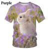 Kids Cute Rabbit 3D Print Short Sleeve T‑Shirt Funny Animal Graphic Tee Summer Daily Outdoor Wear for Boys Girls