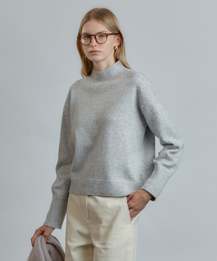 MIND BRIDGE WOMEN [W][Air Wool] Half Neck Knit - 2 Colors