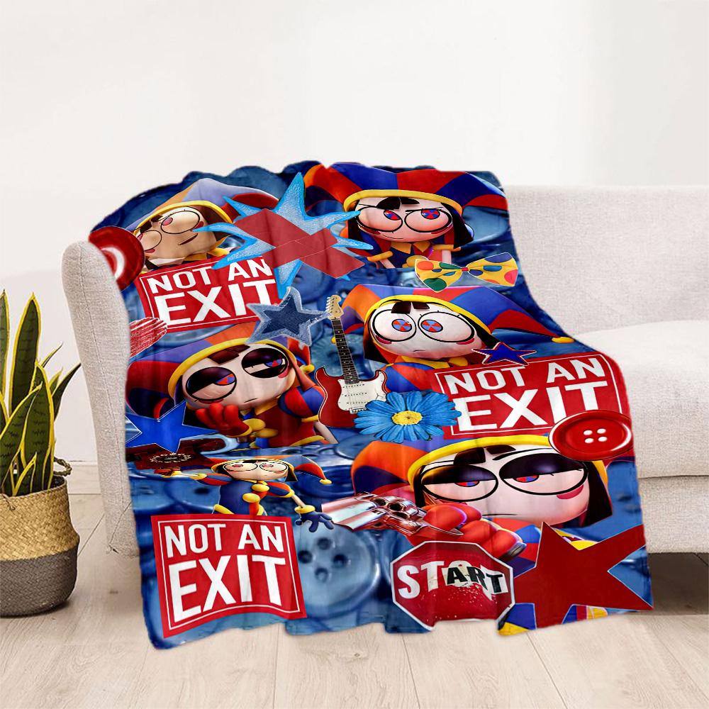 Digital Circus Style Blankets Are Suitable for Living Rooms,making Them an Ideal Choice for Outdoor Travel and Gifts.