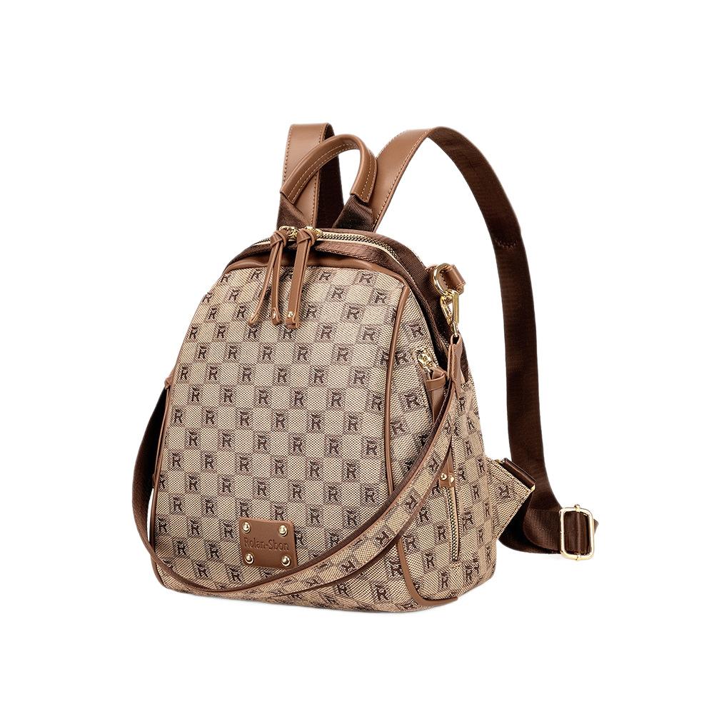 Light Luxury Vintage Pattern Women's Backpack 2026 New Fashion Versatile Commuting Travel Backpack Large Capacity Crossbody Bag
