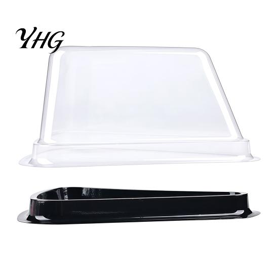 Convenient Takeout Pastry Boxes 100PCS Cake Slice Containers with Clear Lids, Triangular Disposable Plastic Box, Sliced Mille Feuille Trays