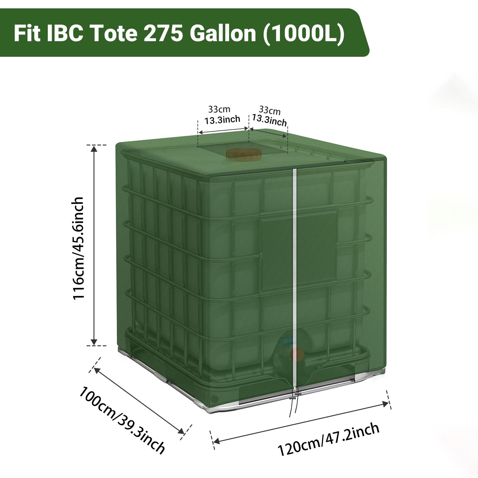 IBC Tote Protective Cover for 1000L Rain Water Tank, Weatherproof Outdoor Garden Storage Container Shield зелёный