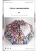 Colorful Transparent Automatic Folding Umbrella with Eight Ribs - High-End Feel and Portable Design