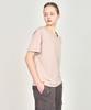 BASIC HOUSE Women'S U-Neck Oversized Stretch Short Sleeve T-Shirt Dark Beige Lats0210