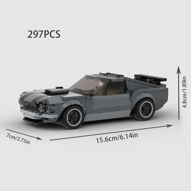 Техника MOC Классический Спортивный Автомобиль Гонночный Автомодель Суперкар Строительные Блоки Кирпичи Игрушка Дети 1969 Мустанг Босс