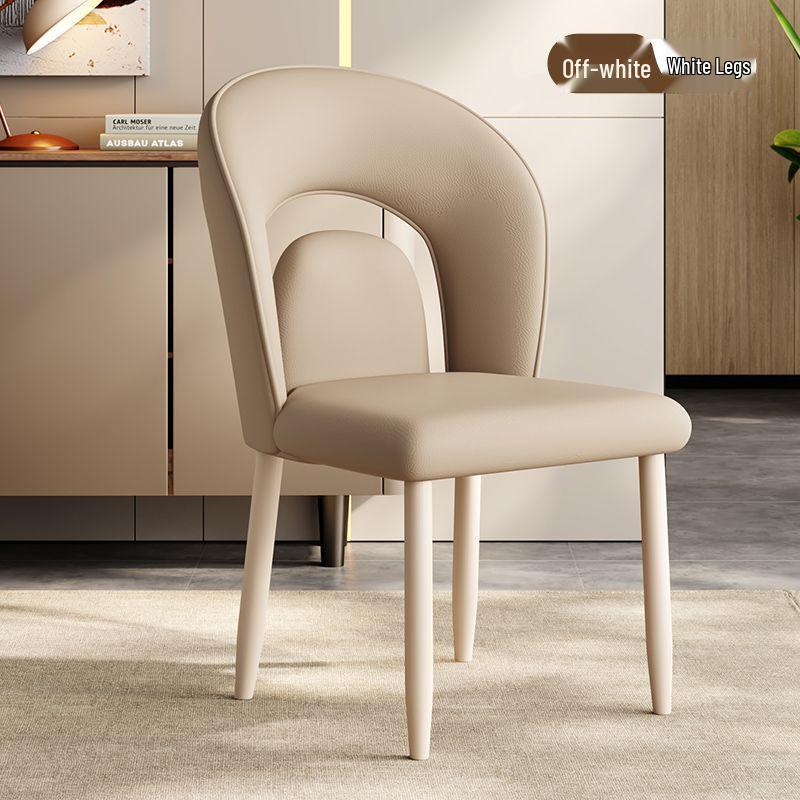 Italian Modern Minimalist Dining Chair, Light Luxury Casual for Dining Table, Hotel, or Mahjong with Backrest.