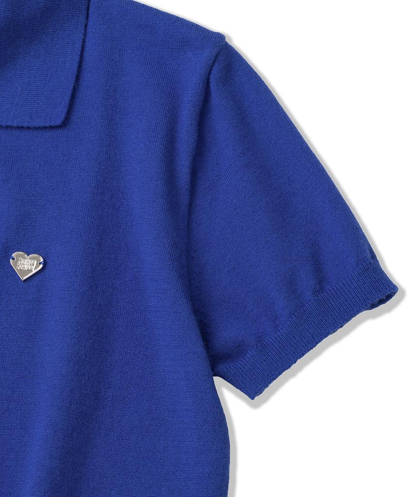 KNITTED (W) Basic Essential Washable Collared Knit Cobalt Blue