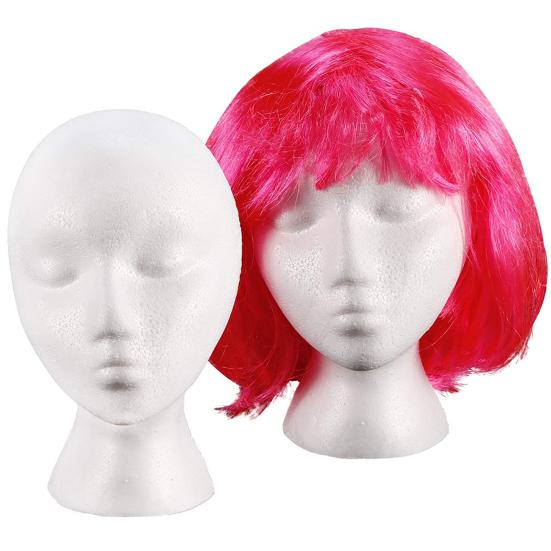 Foam Mannequin Head Reusable Head Model Mannequin Head Wig Holder Cap Display Stand
