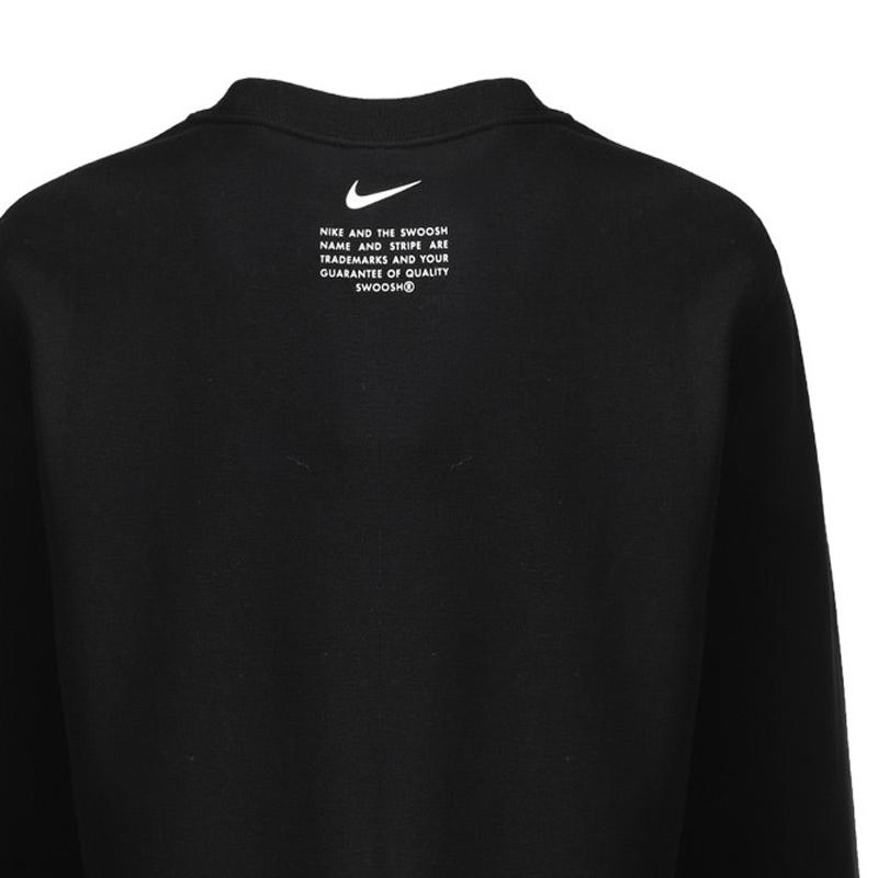 Nike As W Nsw Swsh Crew Fleece Logo Print American Style Sweatshirt Women Sweatshirt Black DJ6947-010