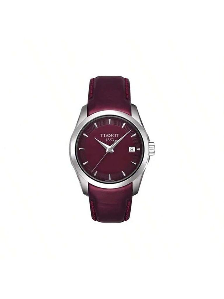 Tissot Módní dámské hodinky Couto series s quartzovým strojkem, švýcarské výroby, 32mm červený ciferník, pouzdro z nerezové oceli, originál T035.210.16.371.00