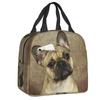 Cute Frenchie Dog Lover Resuable Lunch Box for Women Leakproof French Bulldog Cooler Thermal Food Insulated Lunch Bag School