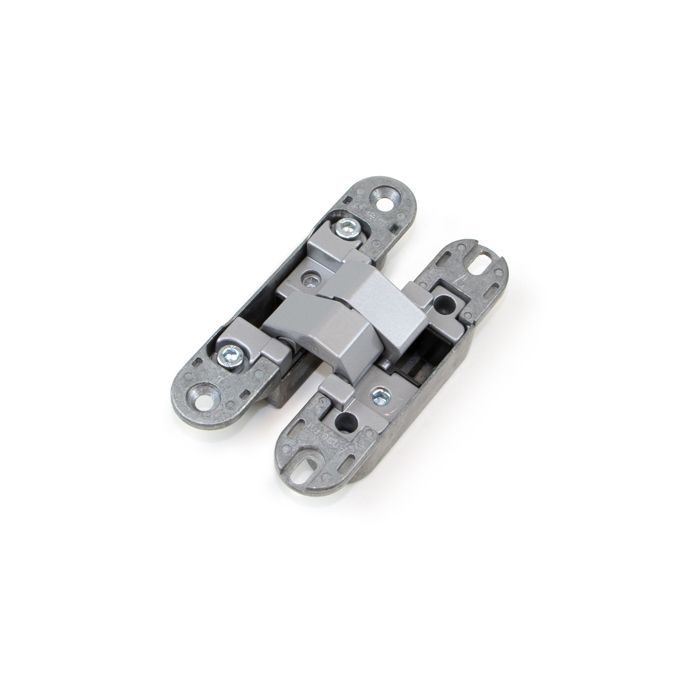 Charnières invisibles - EMUCA - Lot de 2 - Charge 60 kg - Ouverture 180° - Zamak gris métallisé