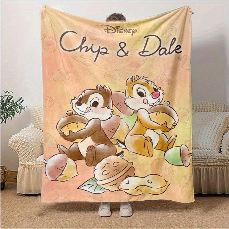 1pc, Chip & Dale Blankets, Autumn Acorn Theme, Seasonal Decorative Blanket, Soft Flannel Throw Blanket - Versatile & Cozy for Bedroom, Livin