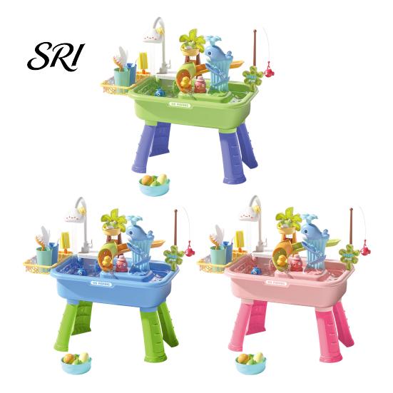 Boys Girls Water Toy Toddlers Sand And Table Toy, with Faucet, Play Food Accessories, Fishing Kitchen Sink Electric Pump for Boys, Activity