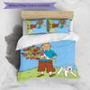 3pcs The Adventures of Tintins Design Cover Set - HD Printed Bedding with 1 Cover and 2 Pillowcases - Perfect for Home and Dorm Decor