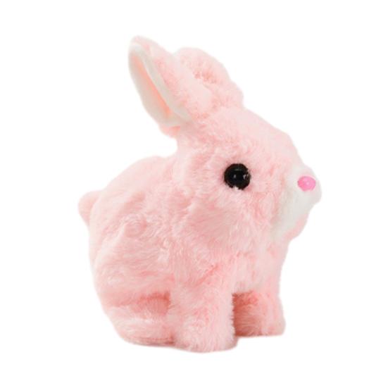 Electric Plush Rabbit Toy Jumping Moving Ears Nose Bunny Plushie Toddlers Interactive Simulation Stuffed Animal Toy with Sound