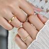 Elegant Wide Band Square Diamond Titanium Steel Ring for Women - Trendy Niche Design Couplet Jewelry
