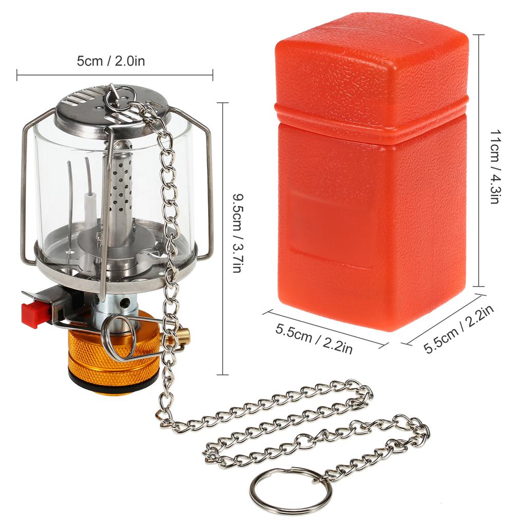 Outdoor Portable Camping Gas Lantern Piezo Ignition Mini Gas Tent Lamp Light with 3 Mantles and Adapter Portable Gas Lantern