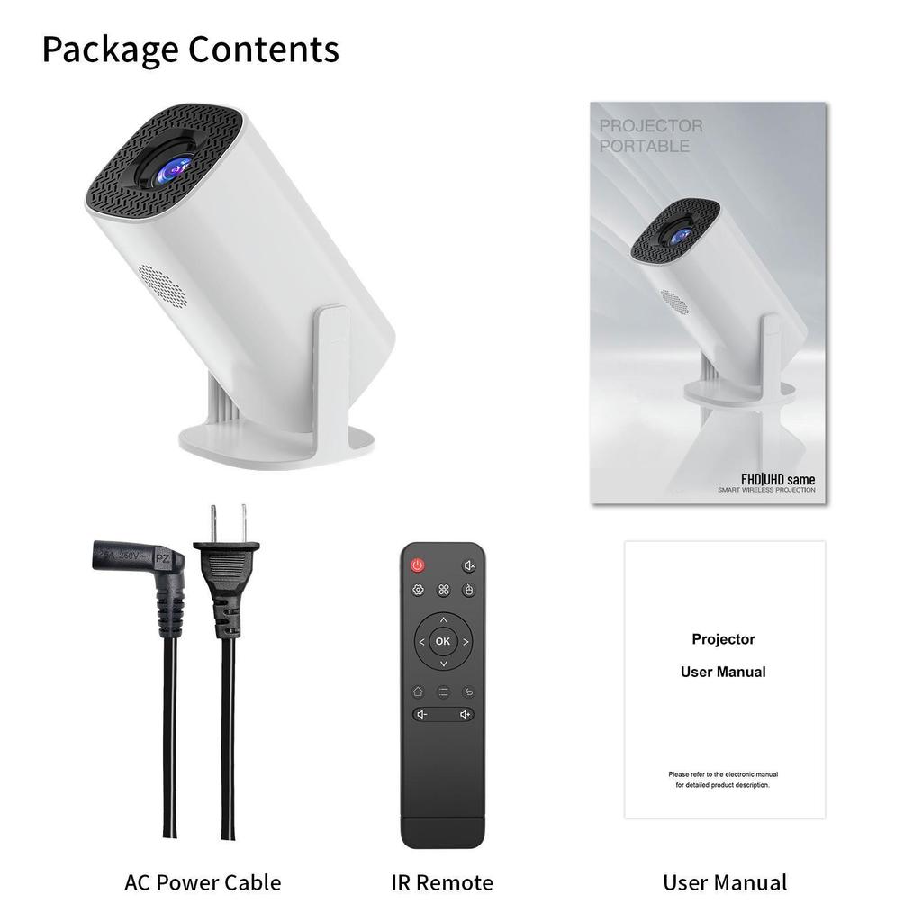 P30 Pro 4K Portable Projector: High-Definition Screen Mirroring for Home TV Use