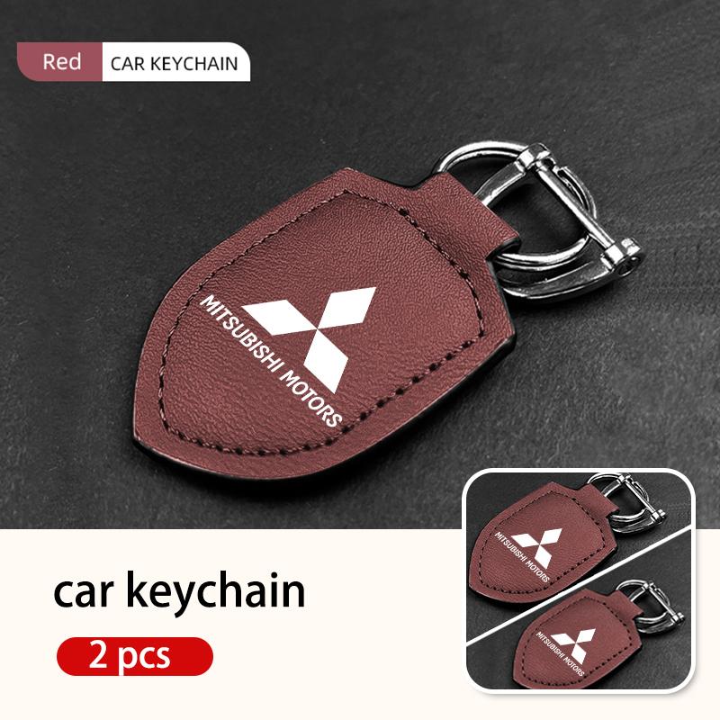 For Mitsubishi Fashion Leather Car Keychain Retro Style Keyrings Accessories Outlander Lancer L200 ASX Pajero Grandis Eclipse