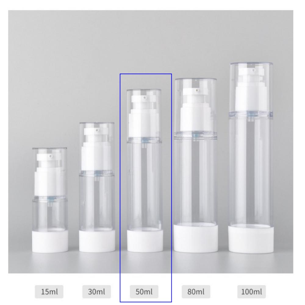Vacuum Essence/Lotion Transparent Empty Bottles 4 x 50ml