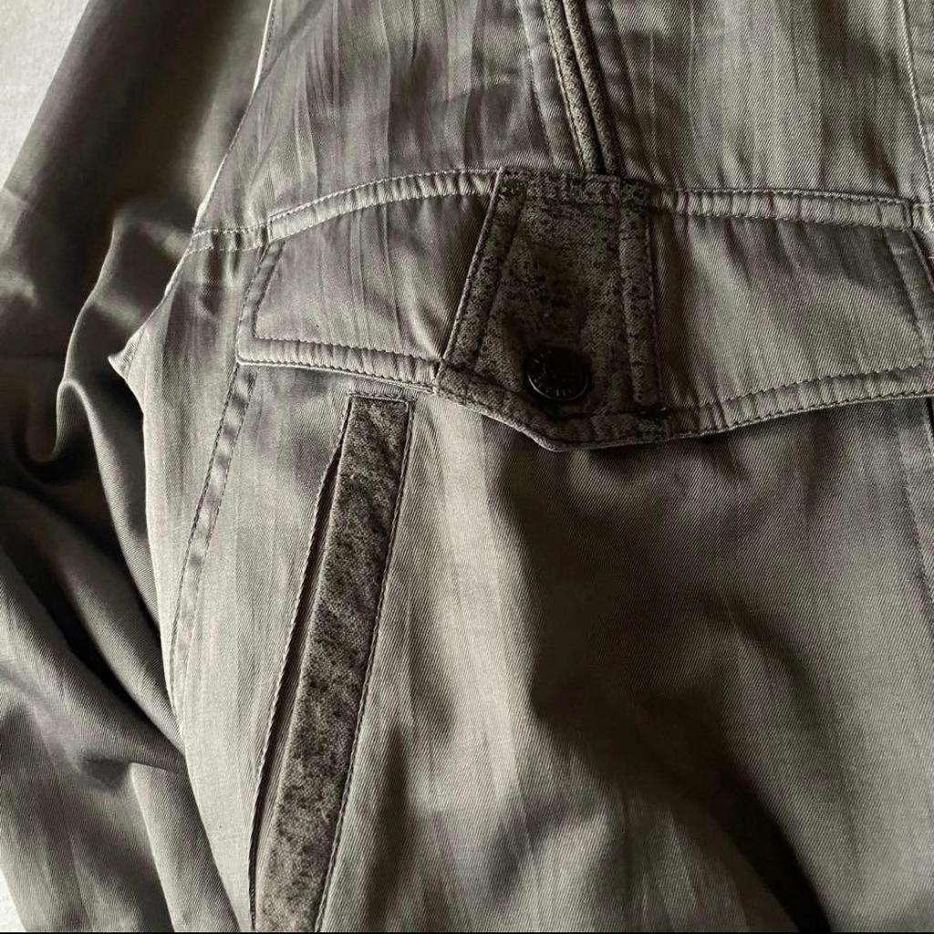 Used Vintage Blouson Jacket Glossy Short Length L American Casual Military Biker