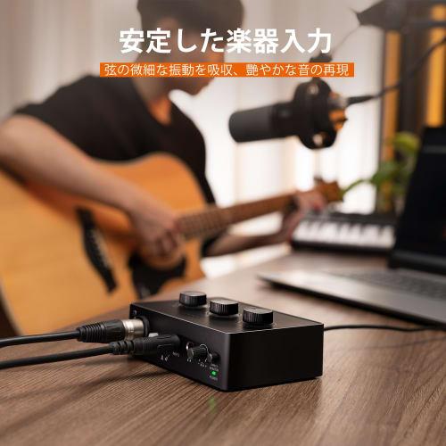 FIFINE USB Audio Interface, 2 Inputs, 2 Outputs, XLR Microphone Connection, Instrument Input Support, Audio Monitoring, Gain Control, 48V Phantom Powe