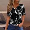 Women's T Shirt Tee Print Button Short Sleeve Daily Weekend Fashion Basic V- Neck Regular Top Summer