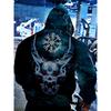 Fashionable men's autumn personalized skull print soft and comfortable hooded sweatshirt outdoor street style top