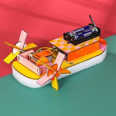 Handmade Paddle Steamer Wooden DIY Puzzle – Educational Science Experiment Kit for Students