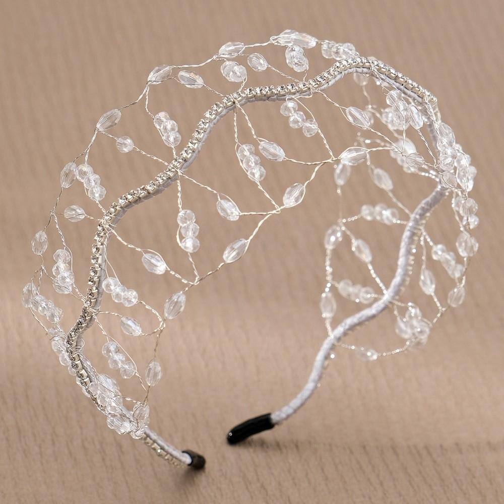 Wedding Headpieces Crystal Beads Hair Net Crown Elegant Headbands Bride Hair Bands  Women