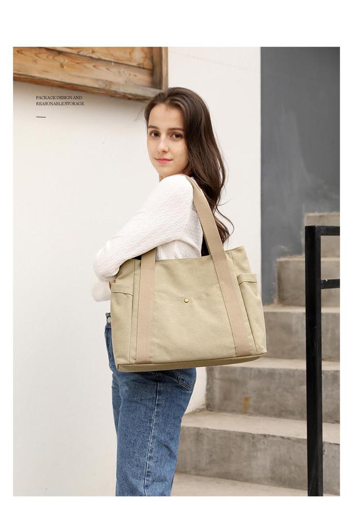 2025 Women's Large Canvas Tote: Fashionable, Artistic, and Simple Design with Single Shoulder Strap