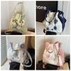 Flower Embroidery Drawstring Bucket Bag Ethnic Style Hanfu Crossbody Bag  Shopping