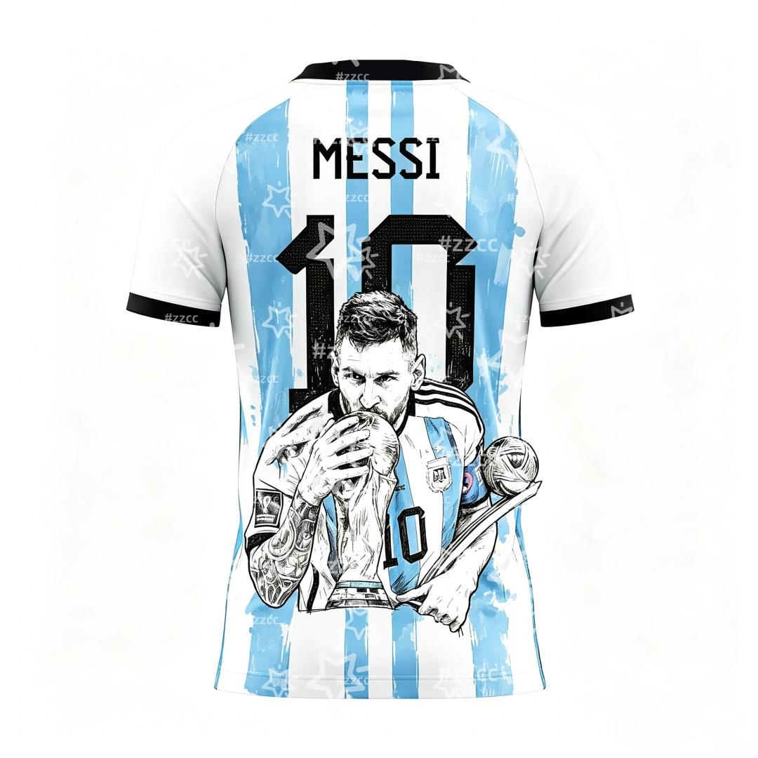 MDHAO xin nan zhuang  3D txu Nieuwe Messi Zomer 3D Printbare Familie Kleding Voetbalshirt T-shirt Is Los en Comfortabel Geschikt voor Dagelijkse Kleding XXS