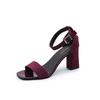 Fashion Summer Womens Roman Style Open Toe Low Heel Sandals With Buckle For Adults
